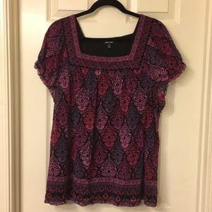 Apt 9 pink and black blouse 1X
